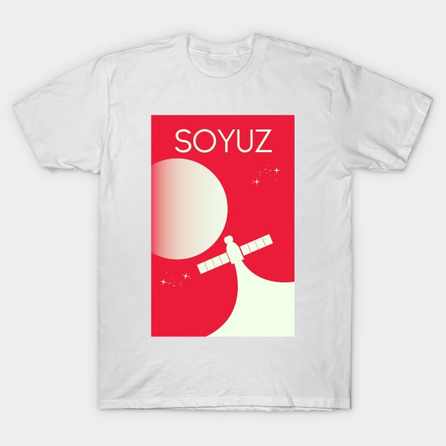 Soyuz Russian space art T-Shirt by nickemporium1